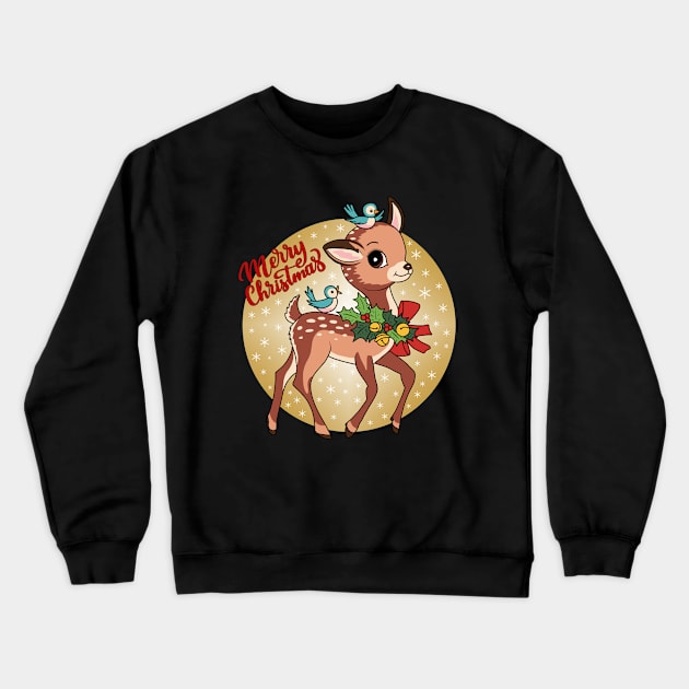 Little Reindeer Crewneck Sweatshirt by valentinahramov